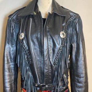 COPY - FRINGE LEATHER BIKER JACKET NWOT